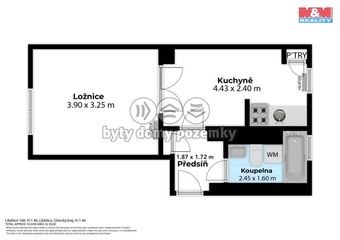 Prodej, Byt 1+1, Liběšice