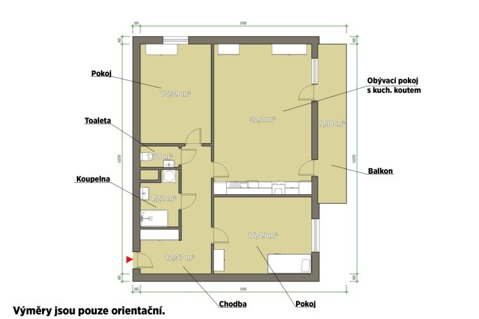 Pronájem, Byt 3+kk, Dobřany