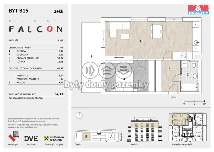 Prodej, Byt 2+kk, Mělník