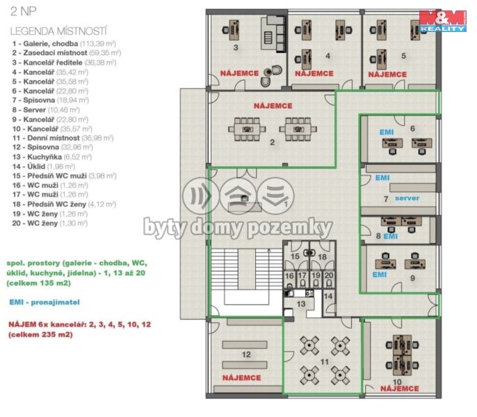 Pronájem, Kancelářský prostor, Příbram