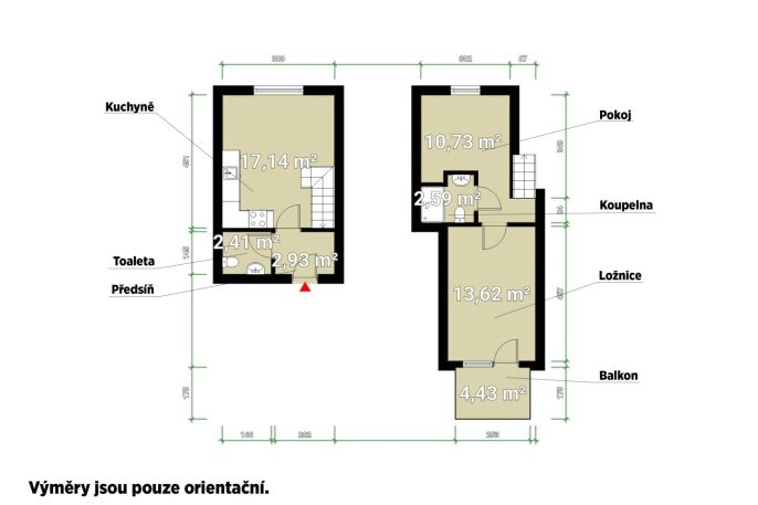 Pronájem, Byt 2+kk, Plzeň