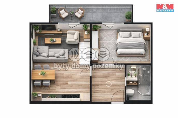 Prodej, Byt 2+kk, Žleby