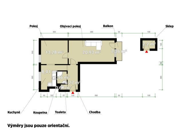 Pronájem, Byt 2+1, Plzeň
