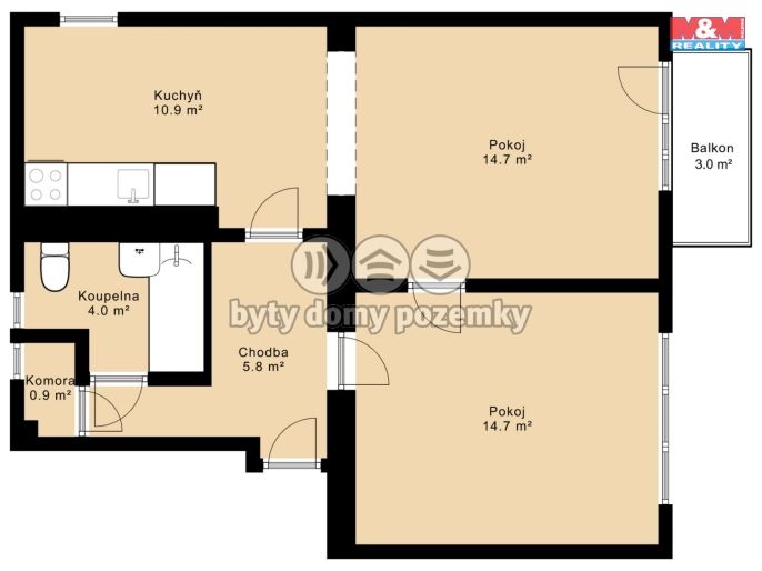 Pronájem, Byt 2+1, Strakonice