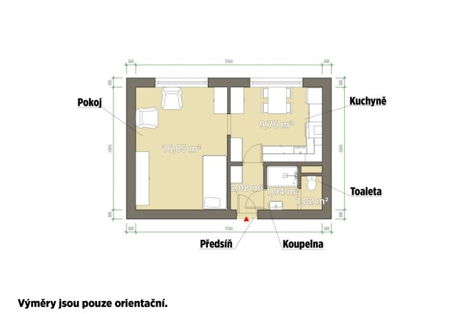 Pronájem, Byt 1+1, Plzeň