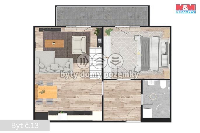 Prodej, Byt 3+kk, Žleby