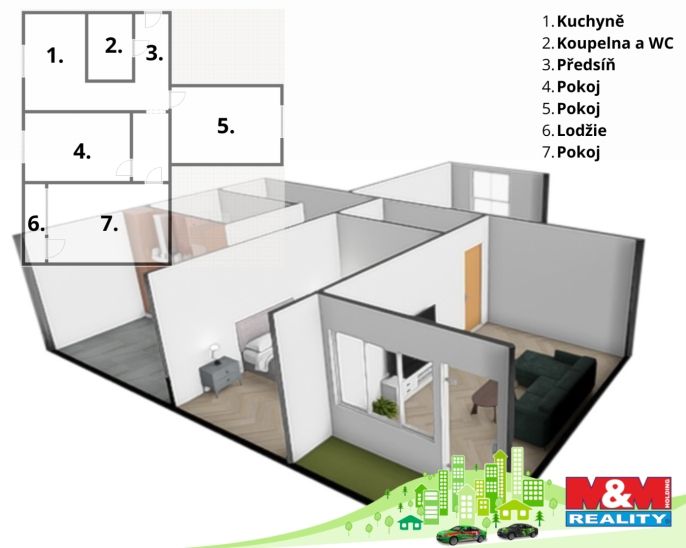 Prodej, Byt 3+1, Klášterec nad Ohří