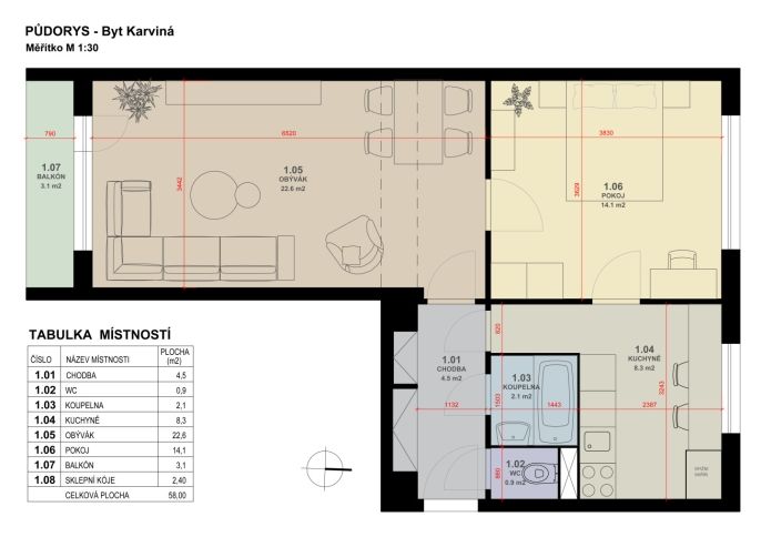 Prodej, Byt 2+1, Karviná