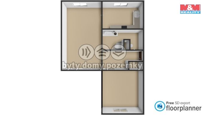 Pronájem, Byt 2+1, Chomutov