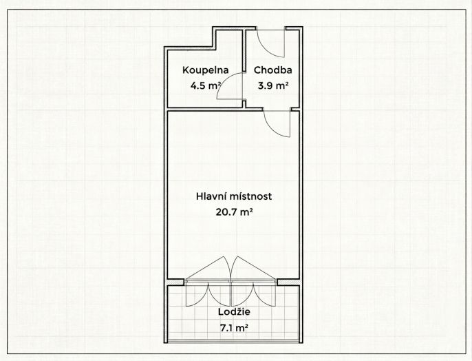 Pronájem, Byt 1+kk, Praha