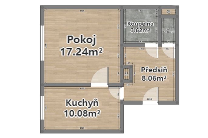 Pronájem, Byt 1+1, Plzeň