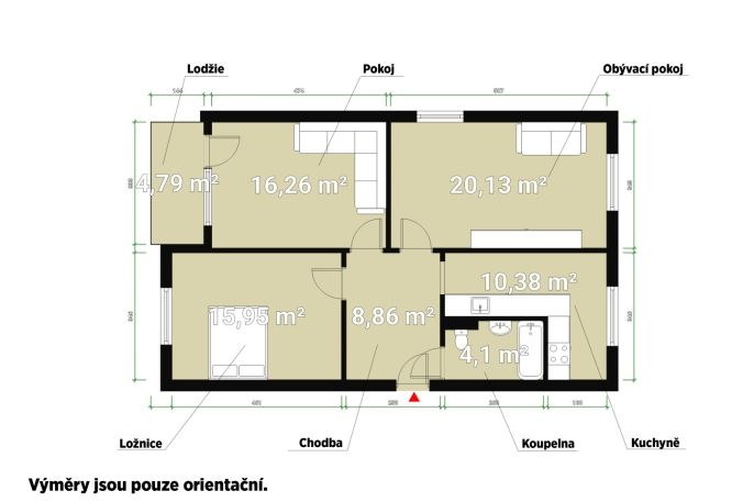 Pronájem, Byt 3+1, Kralovice