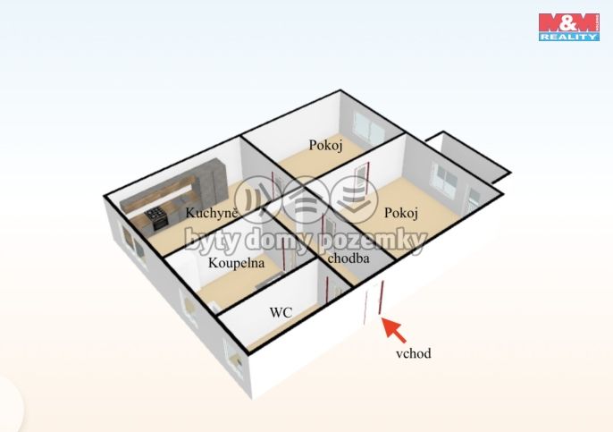 Pronájem, Byt 2+1, Doudleby nad Orlicí