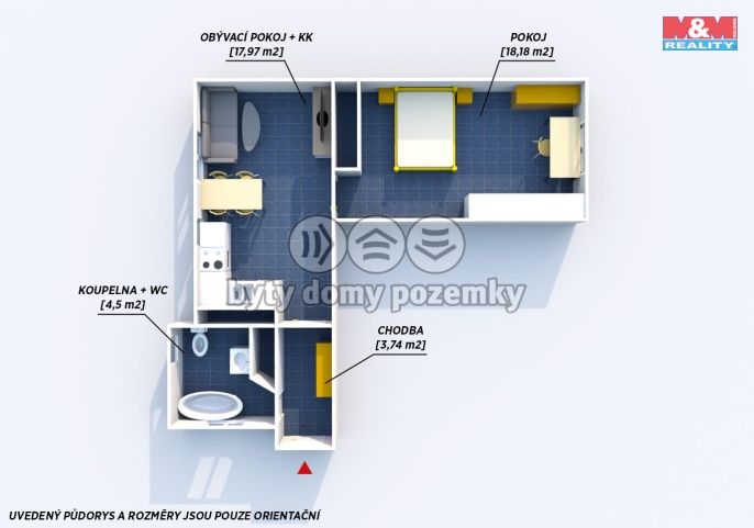 Pronájem, Byt 1+1, Plzeň