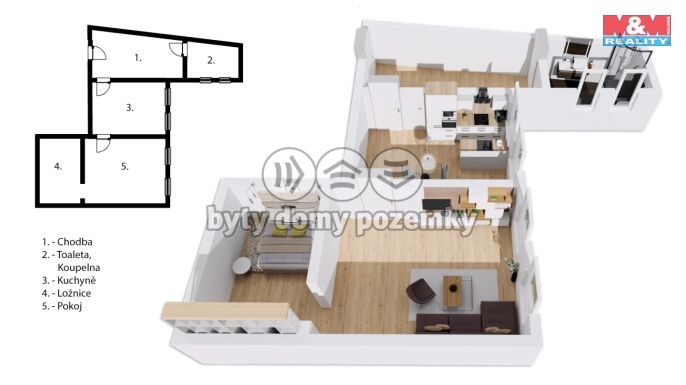 Prodej, Byt 1+1, Králíky