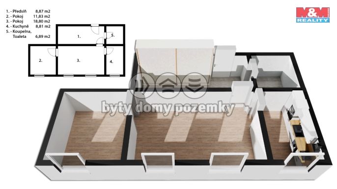 Prodej, Byt 2+1, Loučná nad Desnou