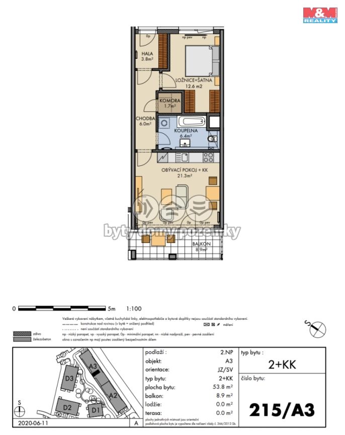Pronájem, Byt 2+kk, Praha