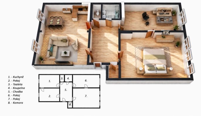 Prodej, Byt 3+kk, Pardubice