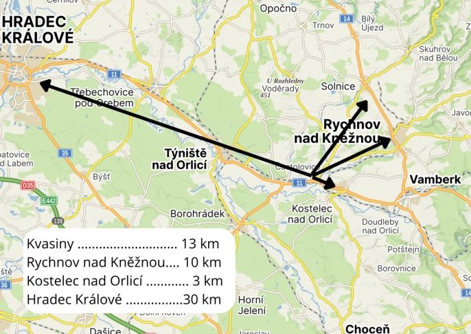 Pronájem, Byt 1+1, Častolovice