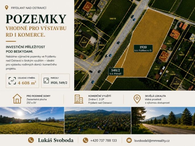 Prodej, Pozemek k bydlení, Frýdlant nad Ostravicí