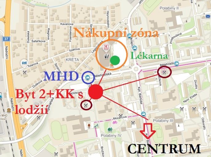 Pronájem, Byt 2+kk, Pardubice