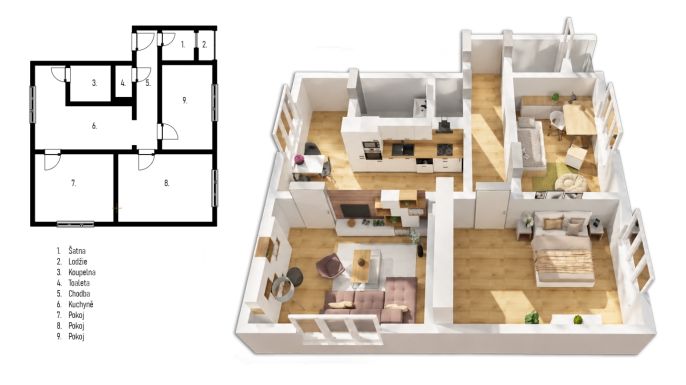 Prodej, Byt 3+1, Jablonec nad Nisou