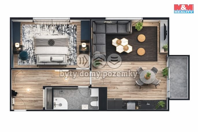 Prodej, Byt 2+kk, Žleby