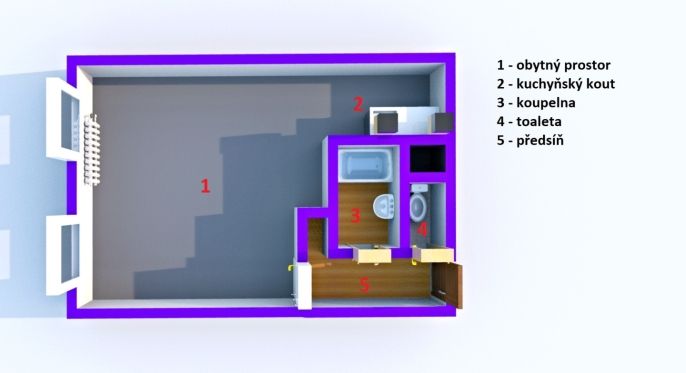Prodej, Byt 1+kk, Ústí nad Labem
