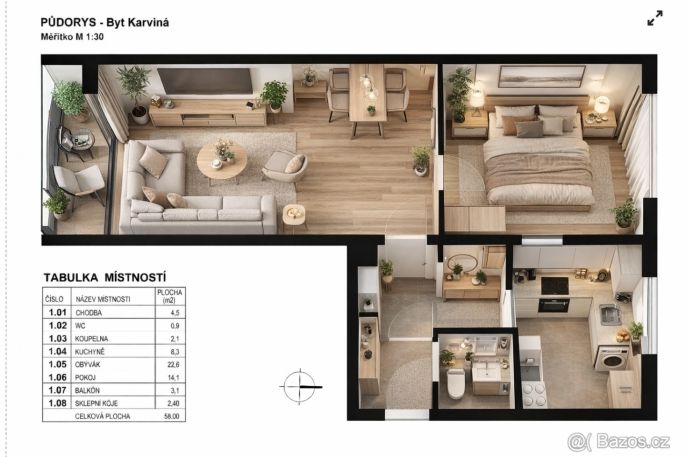 Prodej, Byt 2+1, Karviná