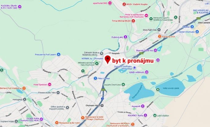 Pronájem, Byt 1+1, Chomutov