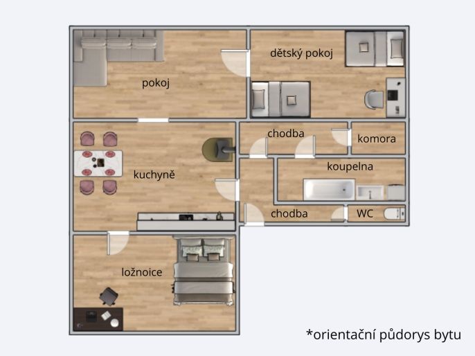 Prodej, Byt 3+1, Volary