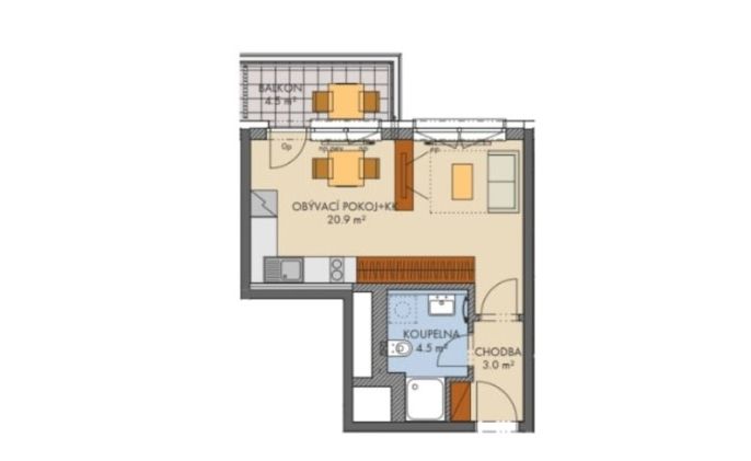 Pronájem, Byt 1+kk, Praha