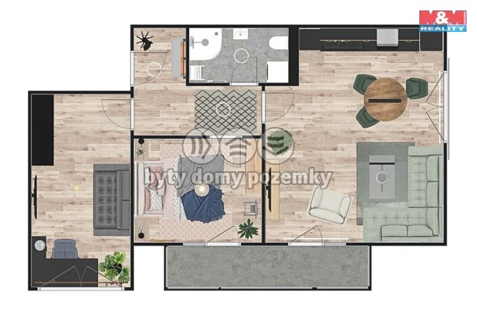 Prodej, Byt 3+kk, Žleby