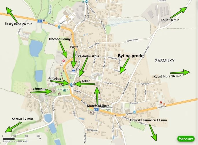 Prodej, Byt 3+1, Zásmuky