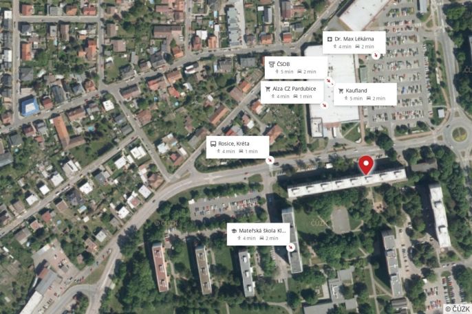 Pronájem, Byt 1+kk, Pardubice