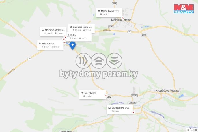 Prodej, Pozemek k bydlení, Mělnické Vtelno