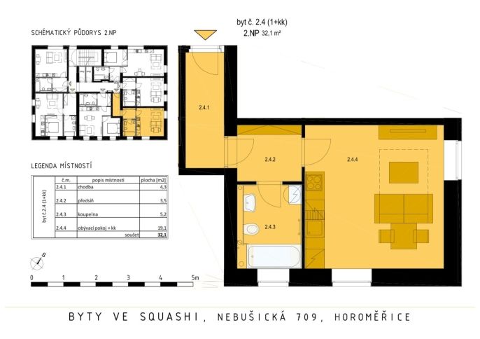 Pronájem, Byt 1+kk, Horoměřice