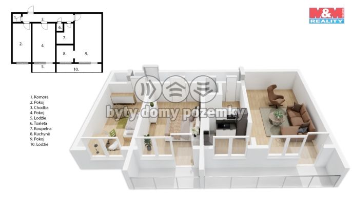 Prodej, Byt 3+1, Pardubice