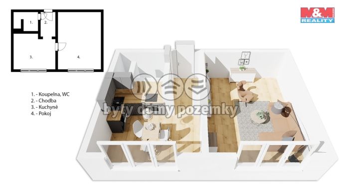 Prodej, Byt 1+1, Česká Třebová