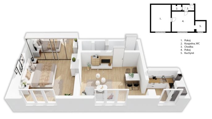 Prodej, Byt 2+kk, Praha