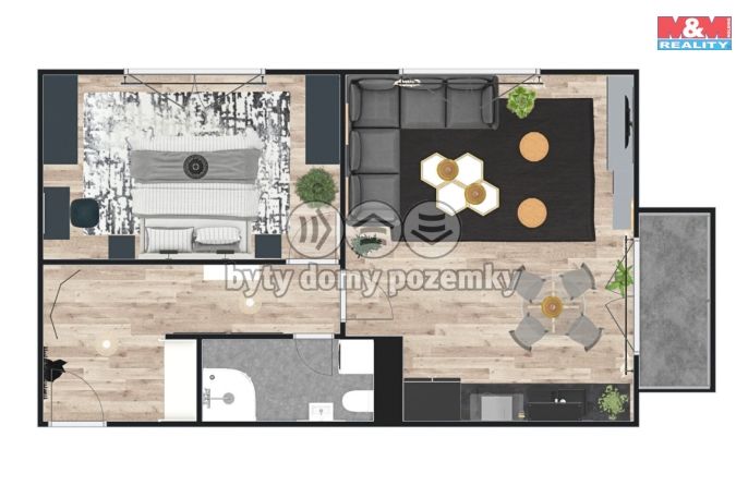 Prodej, Byt 2+kk, Žleby