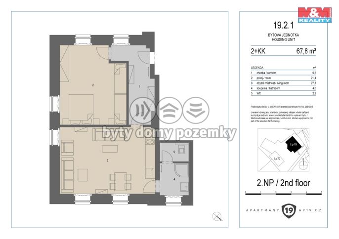 Prodej, Byt 2+kk, Merklín
