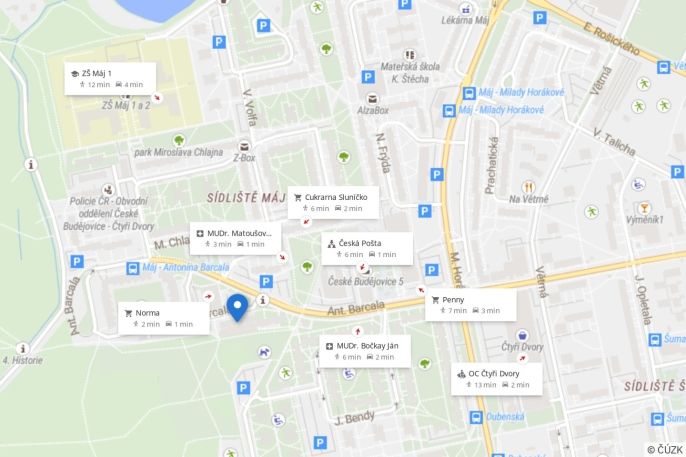 Pronájem, Byt 2+kk, České Budějovice