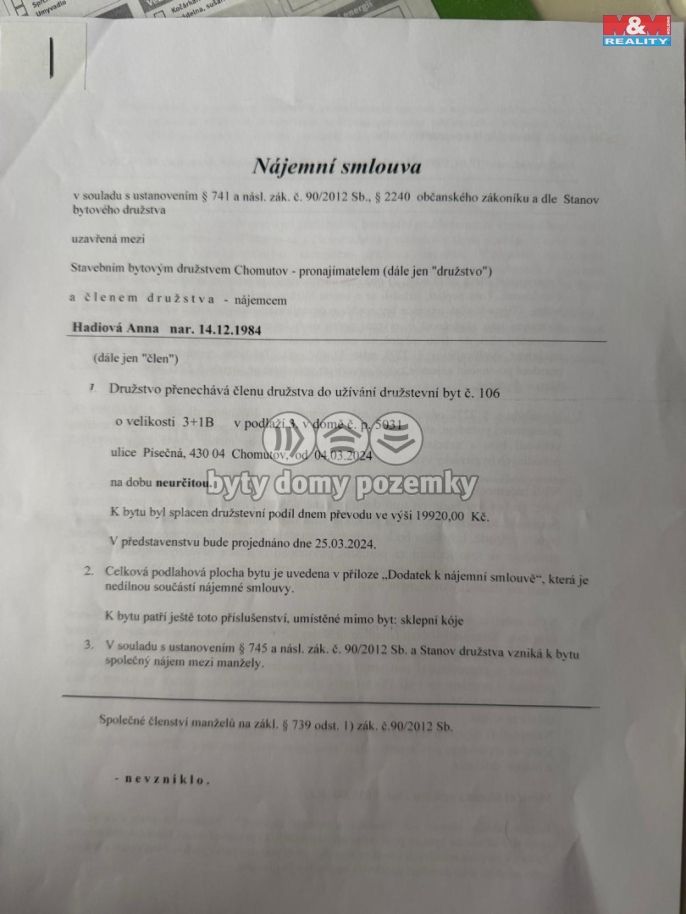 Prodej, Byt 3+1, Chomutov