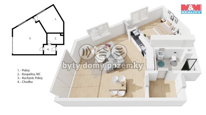 Prodej, Byt 2+kk, Praha