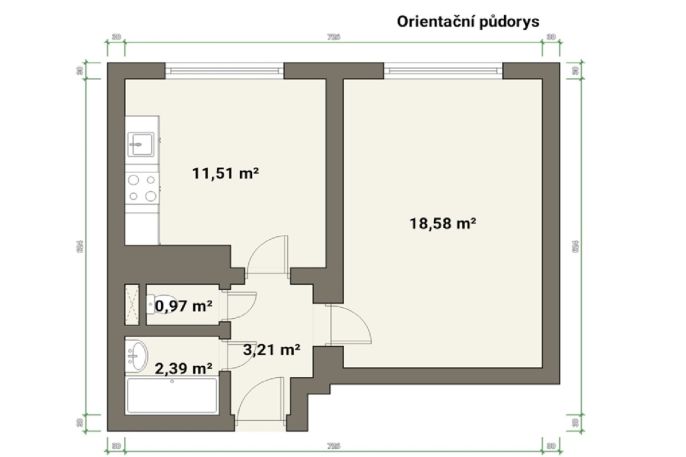 Pronájem, Byt 1+1, Neratovice