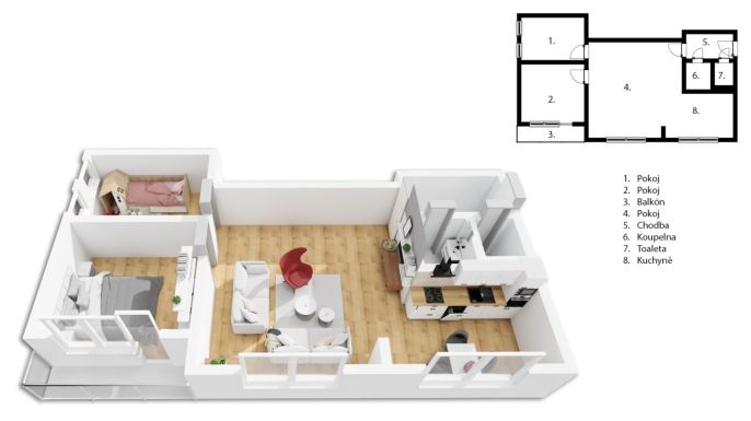 Prodej, Byt 3+1, Benešov