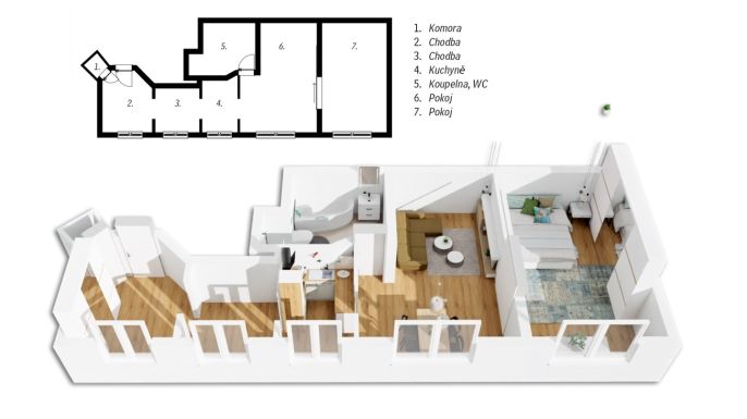 Prodej, Byt 2+kk, Praha