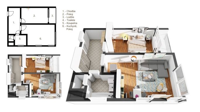 Pronájem, Byt 2+kk, Mladá Boleslav