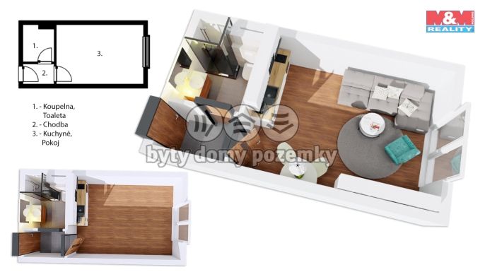 Prodej, Byt 1+kk, Praha